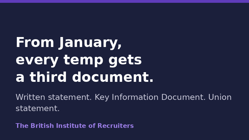 From January, every new temp gets a third document. Here is what goes in the registration pack now