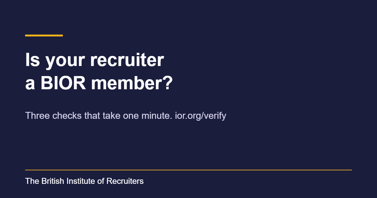 How to check a recruitment agency or recruiter is a BIOR member or certified, in one minute