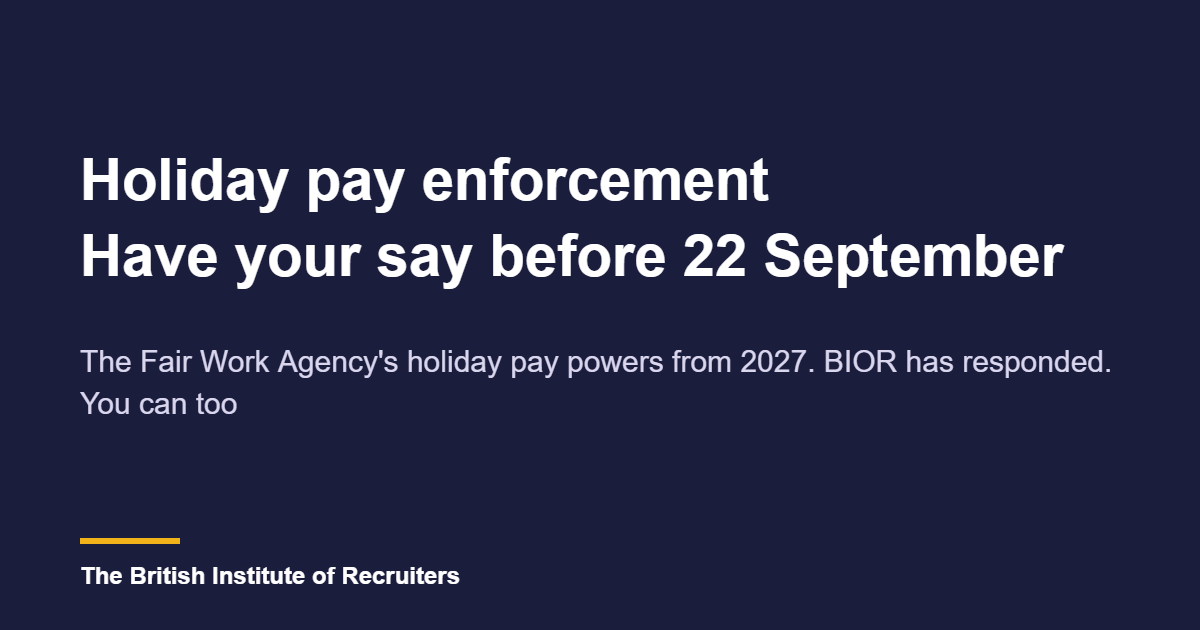 Holiday pay enforcement: have your say before 22 September