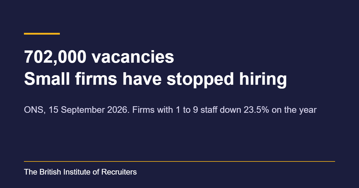 Vacancies flat at a decade low, and the smallest firms have stopped hiring