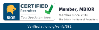 BIOR member badge, Certified Recruiter, Member of The British Institute of Recruiters